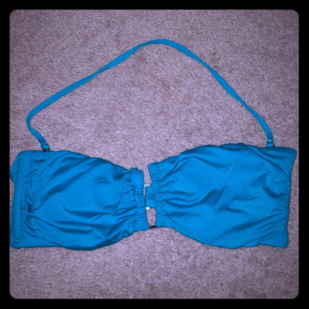 Mossimo bandeau/halter swim top teal